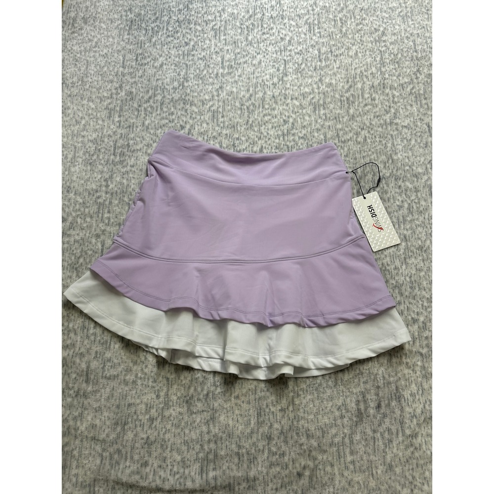 SwingDish Womens Lavender Purple White‎ Layered Golf Skort WS018-21-2 XS NWT